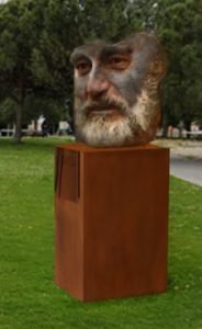 busto doctor montes base de acero cortén