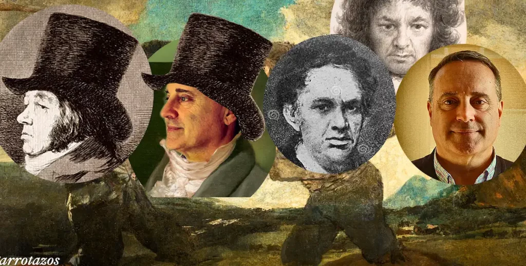 imágenes de Goya y de su sucesor José María Goya compuesto en escenario goyesco