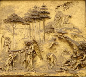 Detalle de las Puertas del Paraíso de Lorenzo Ghiberti. Frases celebres de escultores