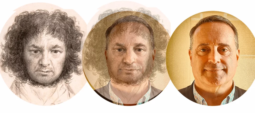 goya en su transformación en un posible descendiente José María Goya, se puede apreciar el parecido