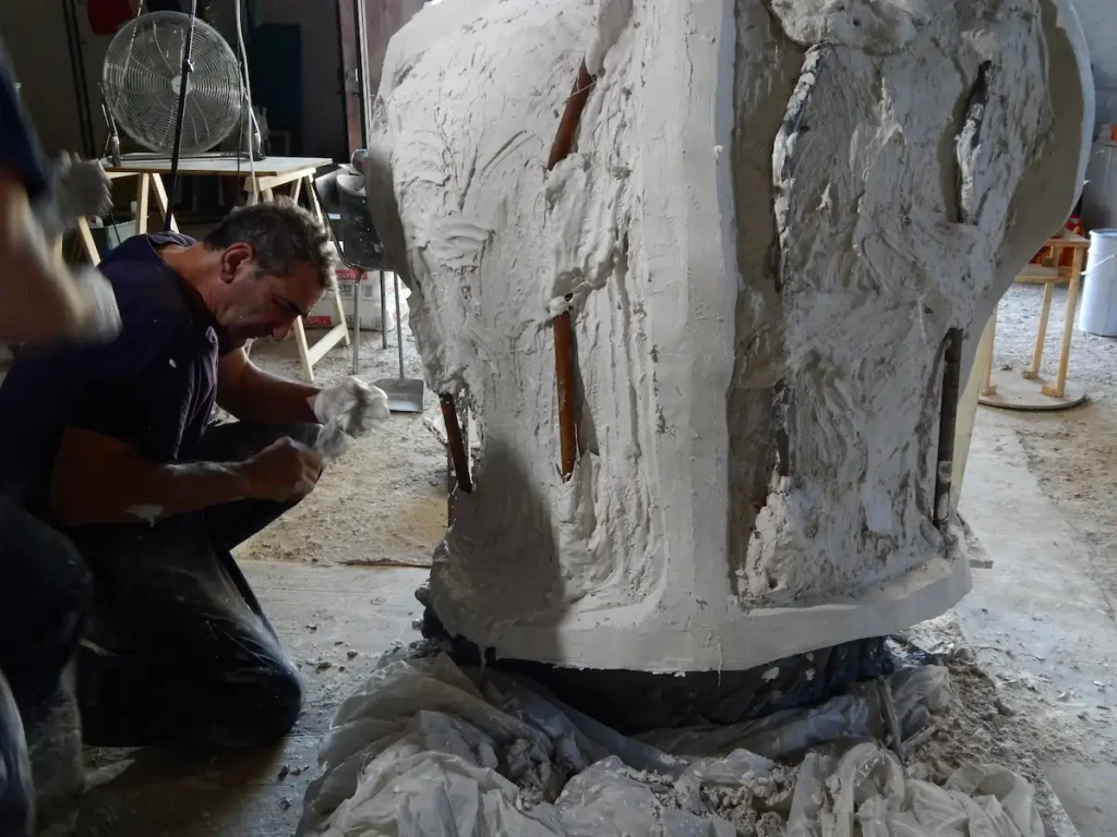 gran bloque de molde por piezas madre y silicona